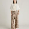 Pantalon En Serge De Soie Magnisi - Beige/Tabac