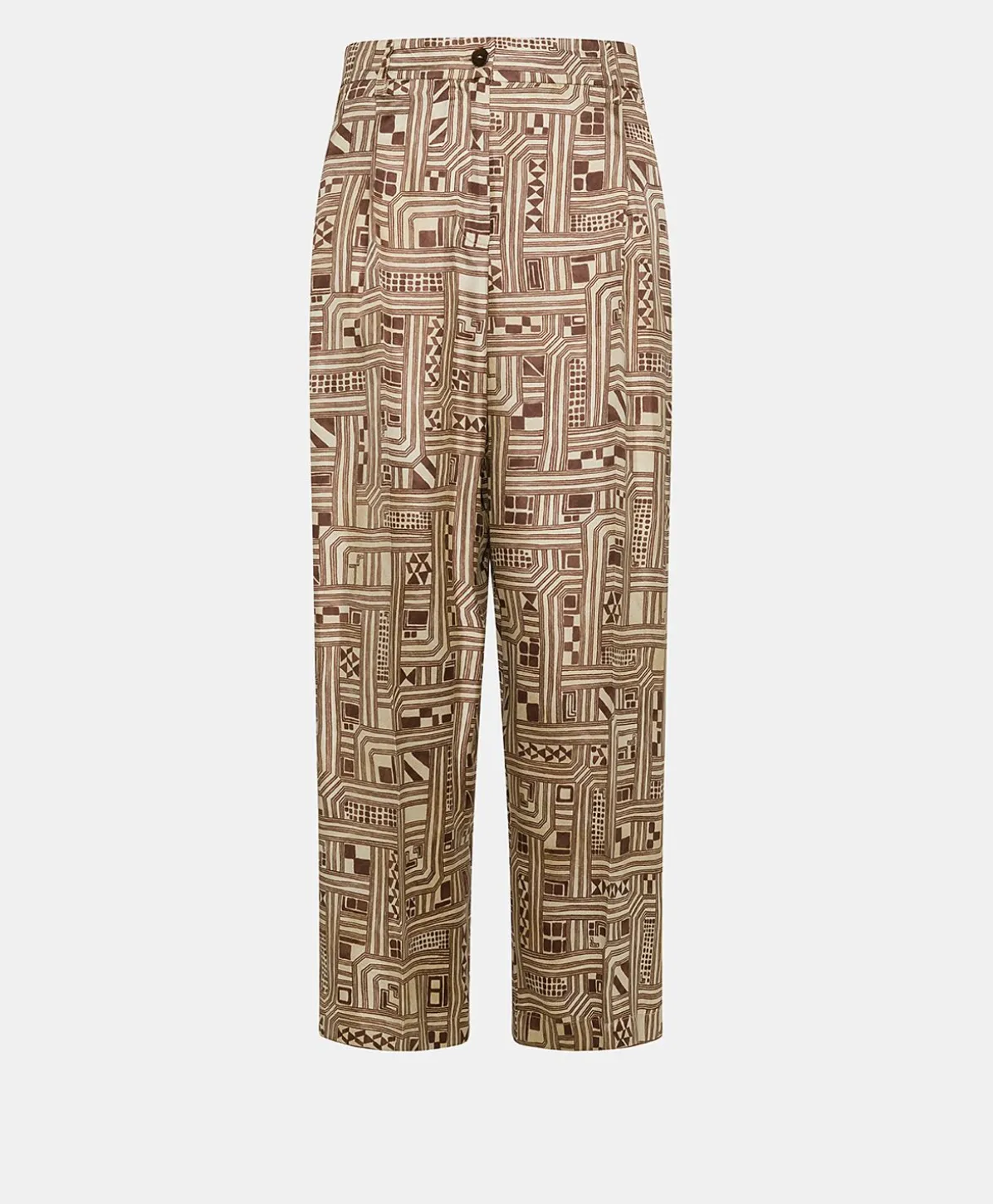 Pantalon En Serge De Soie Magnisi - Beige/Tabac