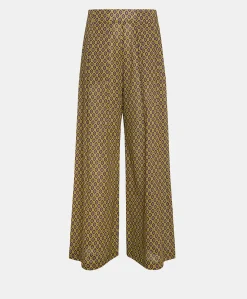 Pantalon En Voile De Coton Imprime Aspen - Huile