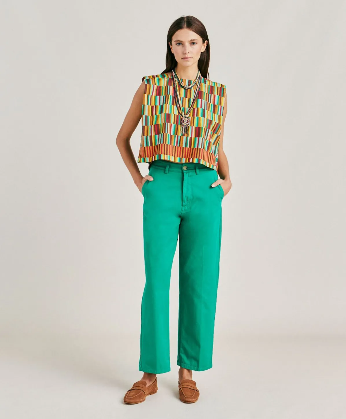 Pantalon Gabardine Bis Fuchsia - Emeraude