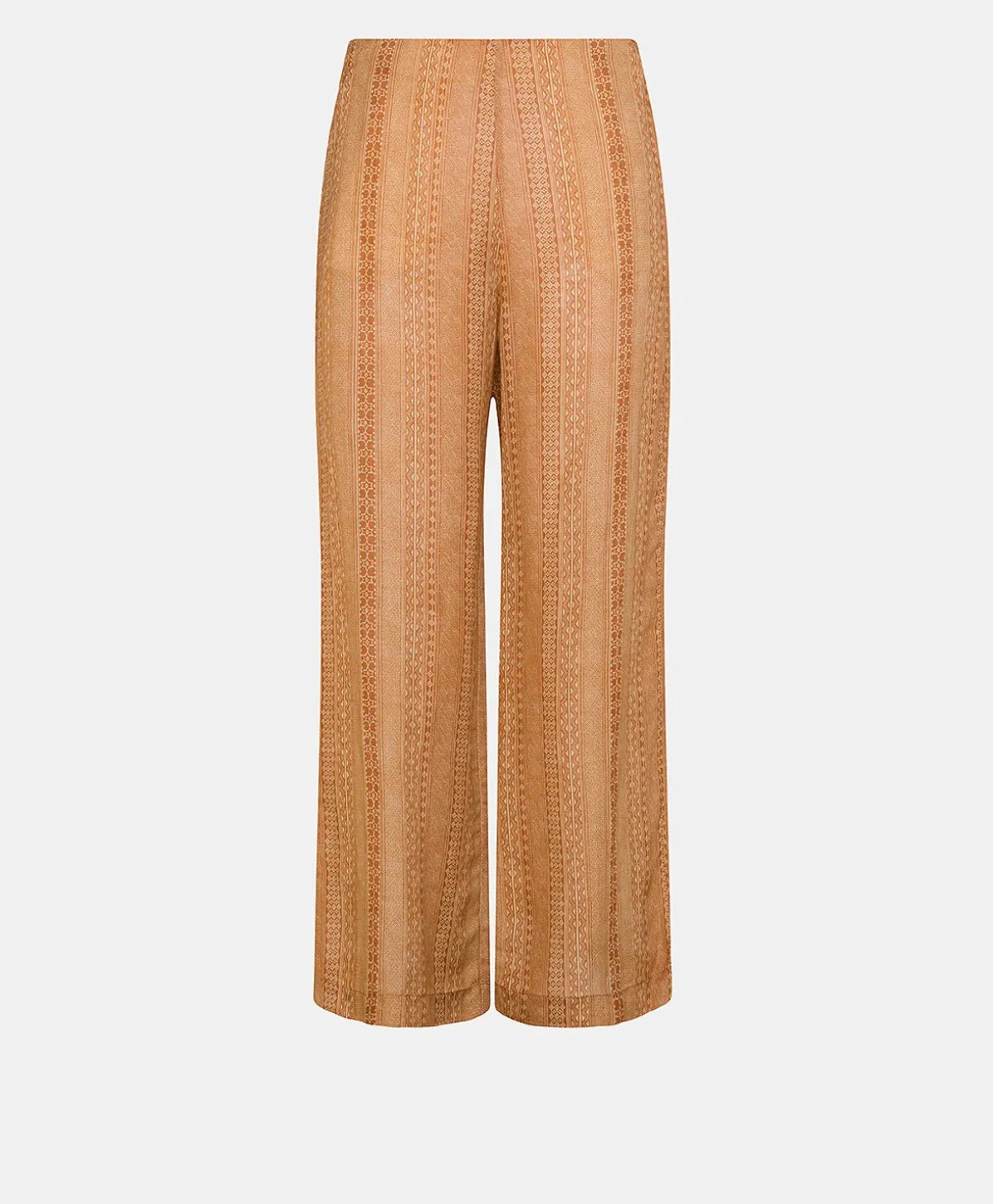 Pantalon Ginepro En Lin Viscose - Creme/Rouille