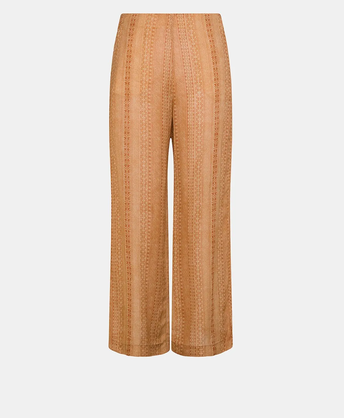 Pantalon Ginepro En Lin Viscose - Creme/Rouille