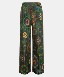 Pantalon Haboutai En Soie Lanzarote - Vert Multicolore