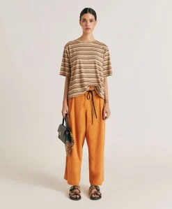 Pantalon Ilda En Lin Coton - Papaye