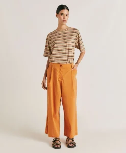 Pantalon Ilda En Lin Coton - Papaye