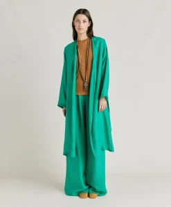 Pantalon Jacquard Cupro Patrice - Emeraude