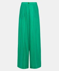 Pantalon Jacquard Cupro Patrice - Emeraude