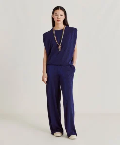 Pantalon Jersey Lurex Baccarat - Bleute