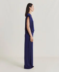 Pantalon Jersey Lurex Baccarat - Bleute