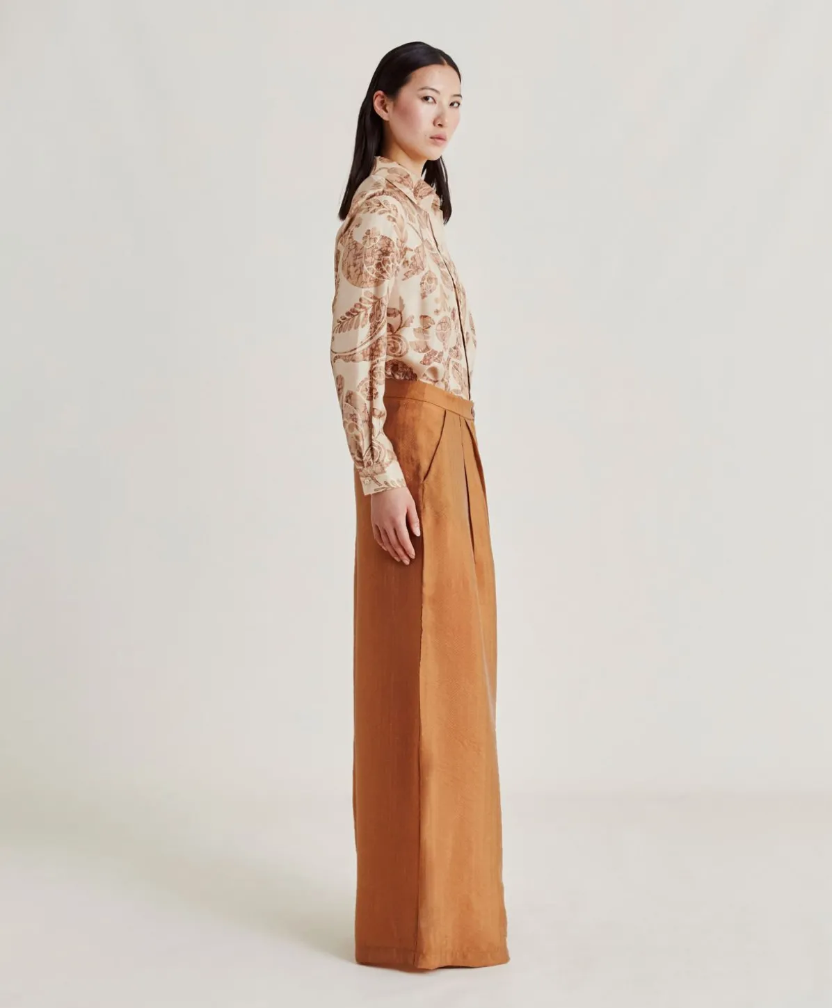 Pantalon Patrice En Jacquard Cupro - Reglisse