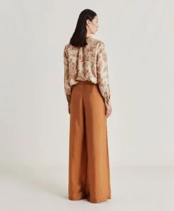 Pantalon Patrice En Jacquard Cupro - Reglisse