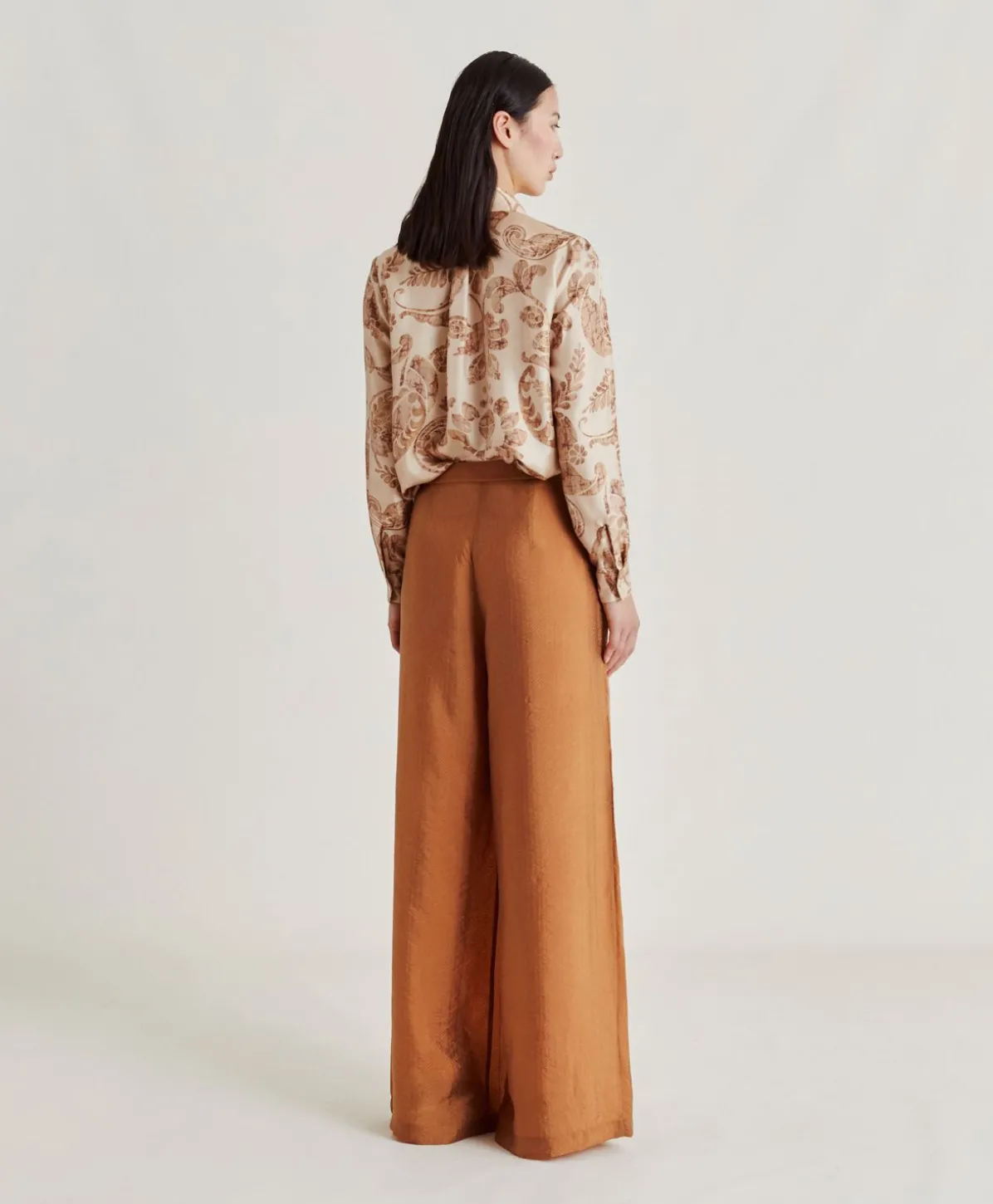 Pantalon Patrice En Jacquard Cupro - Reglisse