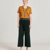 Pantalon Roca En Voile De Coton Brode - Noir