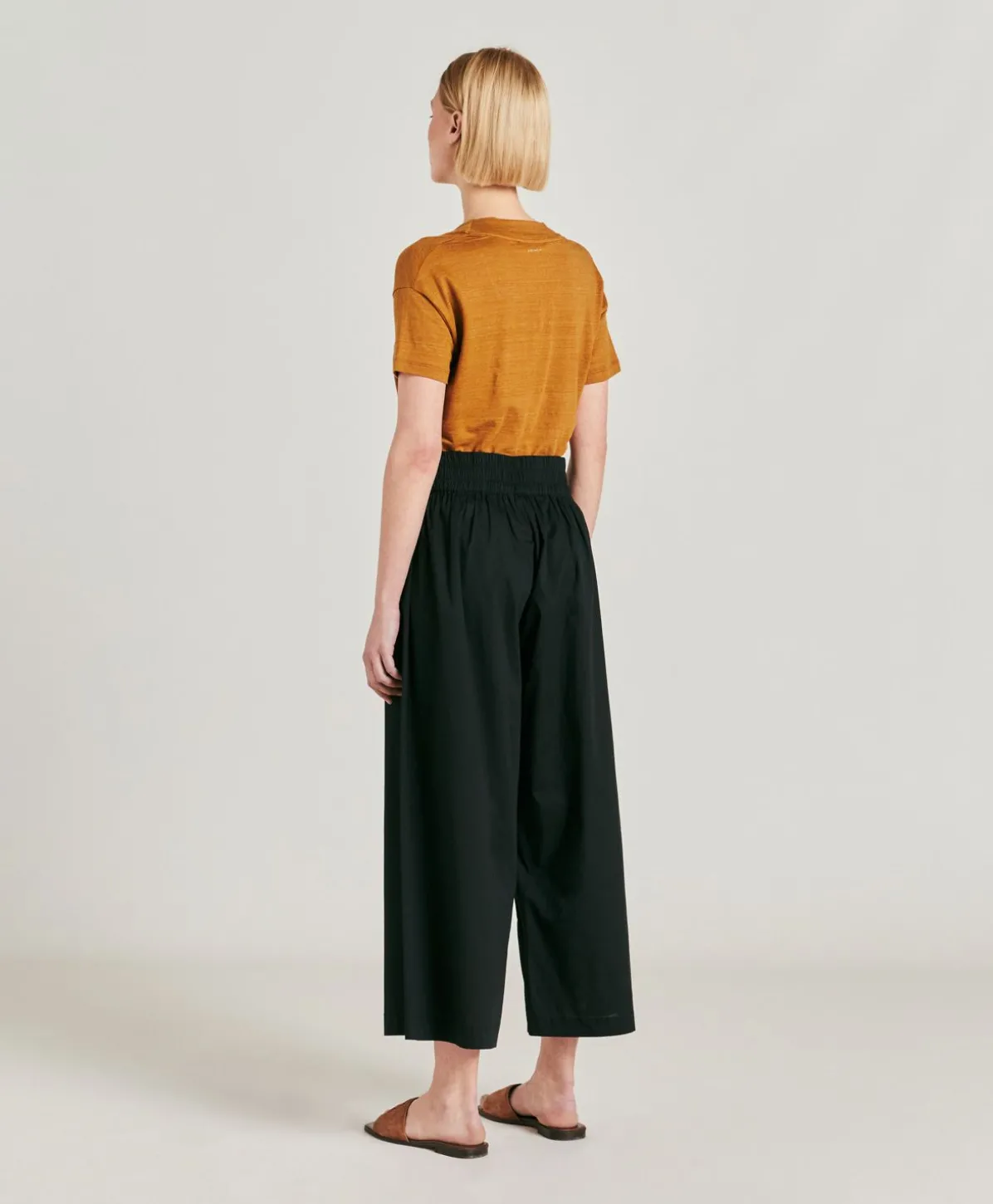 Pantalon Roca En Voile De Coton Brode - Noir