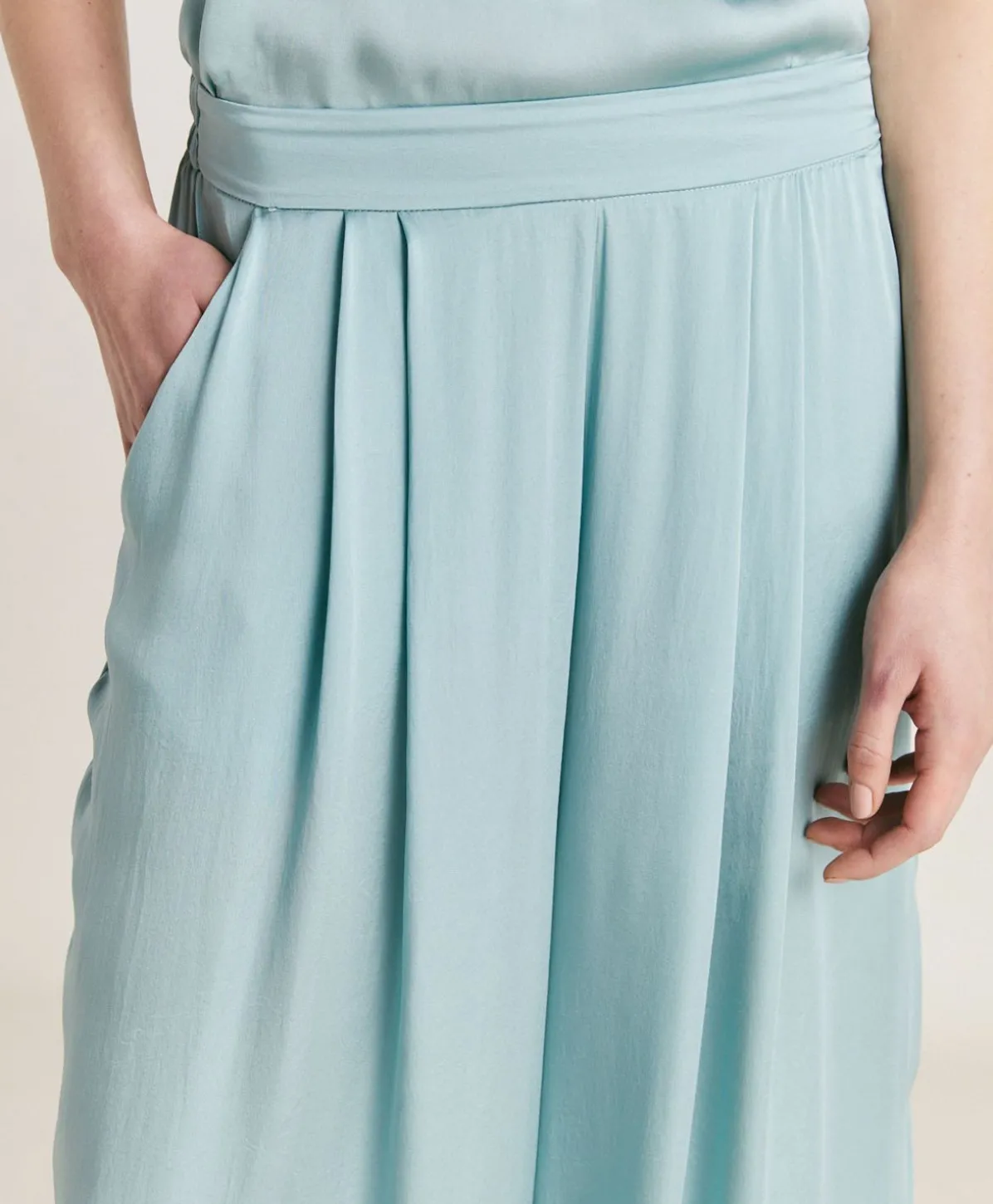 Pantalon Uni En Soie Patrice Bis - Ceruleen
