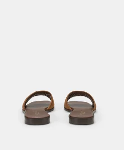 Pantoufle Plate En Cuir Tuccia - Tan