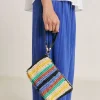 Pochette En Raphia Raye Yamir - Multicolore