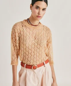 Pull Campanula En Mohair Doux - Orange
