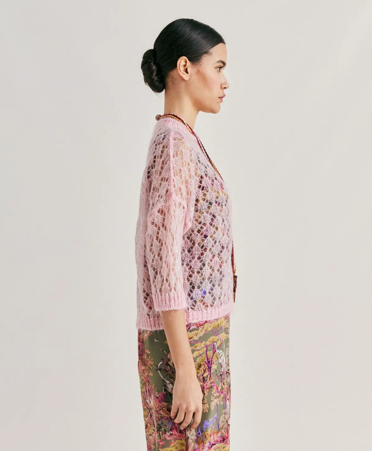 Pull Campanula En Mohair Doux - Rose Bebe