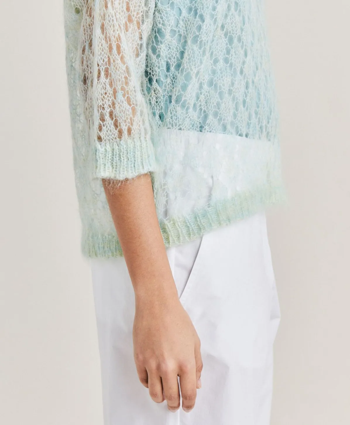 Pull Campanula En Mohair Doux - Turquoise