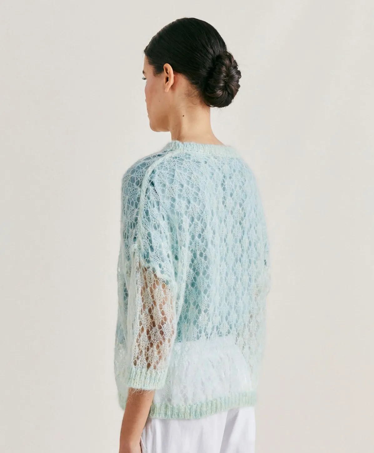 Pull Campanula En Mohair Doux - Turquoise