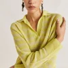 Pull Egide Perlata Raye Lurex - Citron Vert