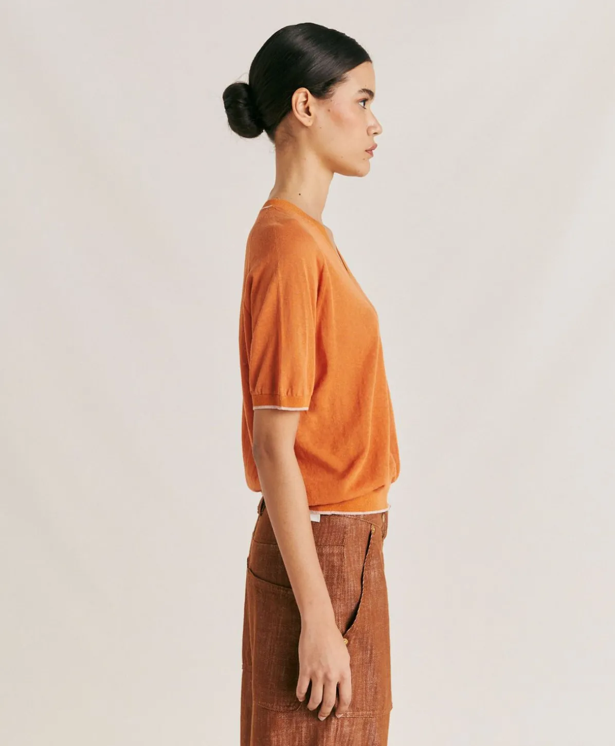 Pull En Lin Edie - Orange