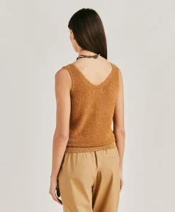 Pull Liccia Nacre Lurex - Caramel