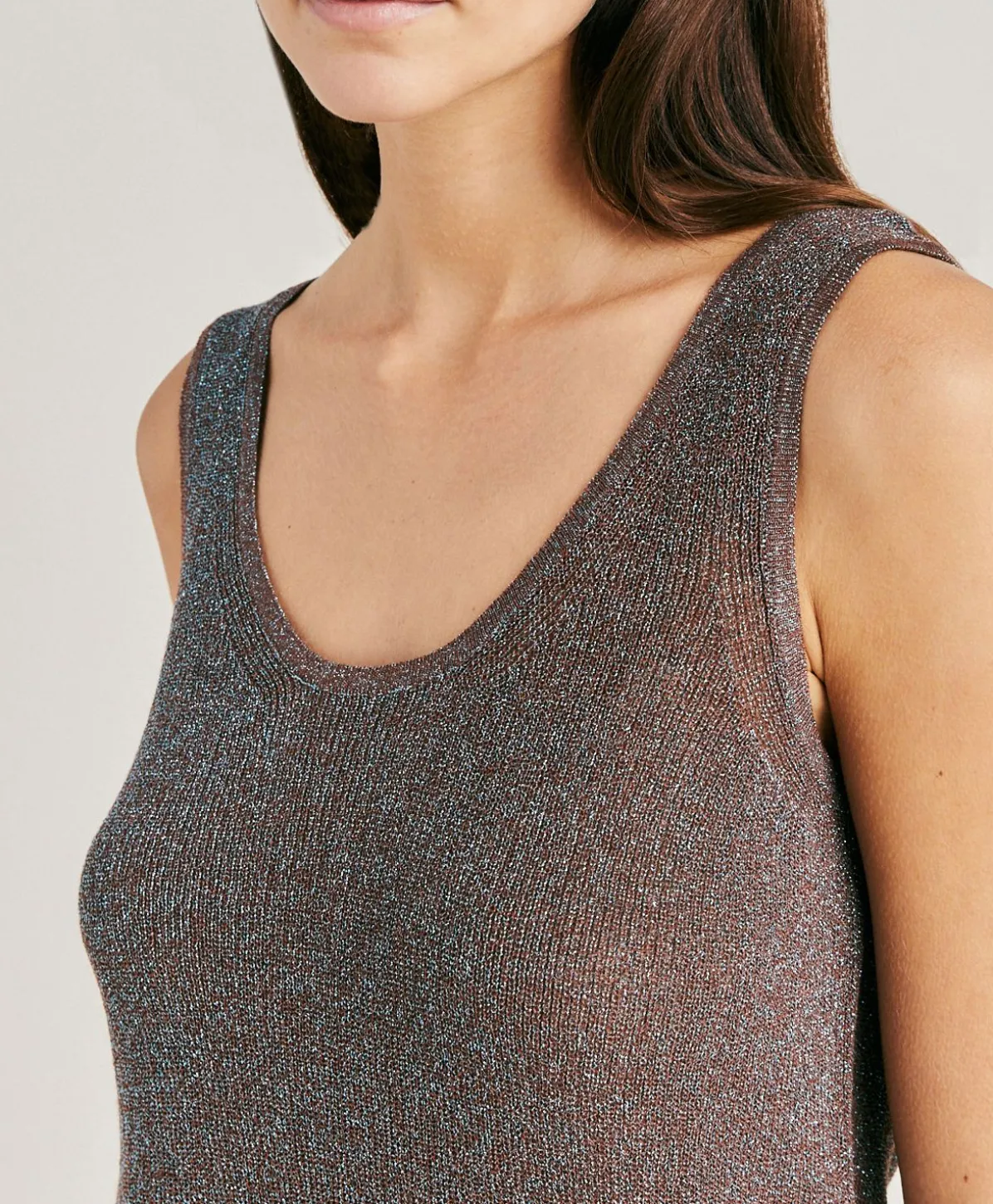 Pull Liccia Perlata Lurex - Corteccia
