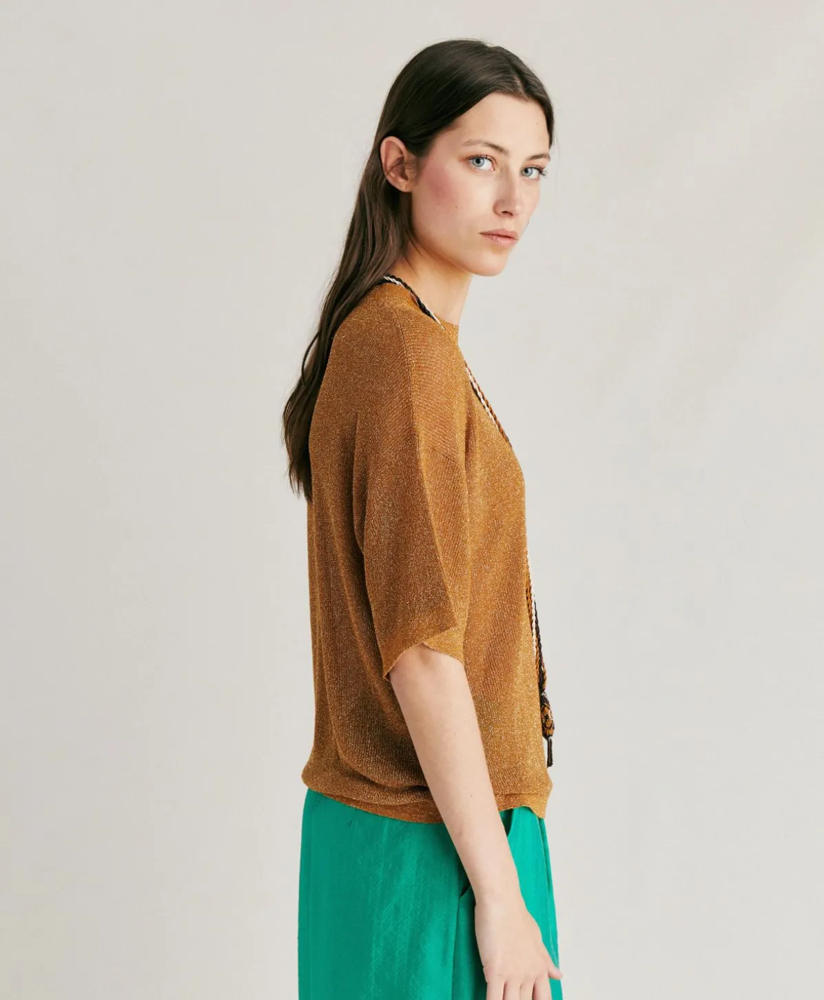 Pull Lurex Perle Jacinto - Caramel
