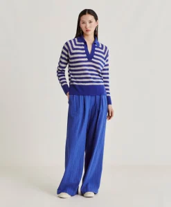 Pull Raye Lurex Perle Egide - Bluette