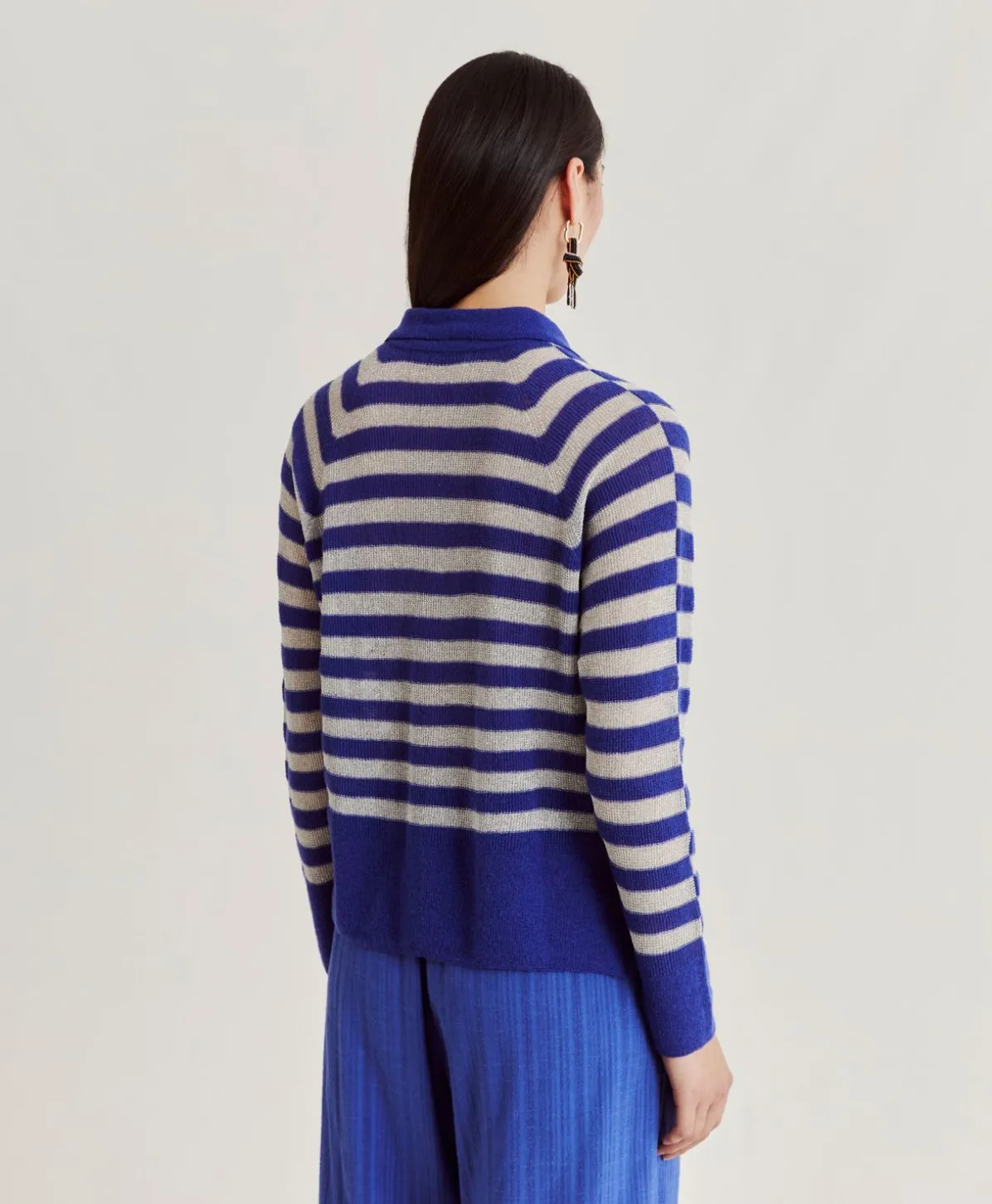 Pull Raye Lurex Perle Egide - Bluette