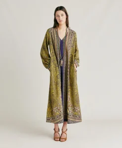 Robe Adelma Crepe De Chine - Bleu Multicolore