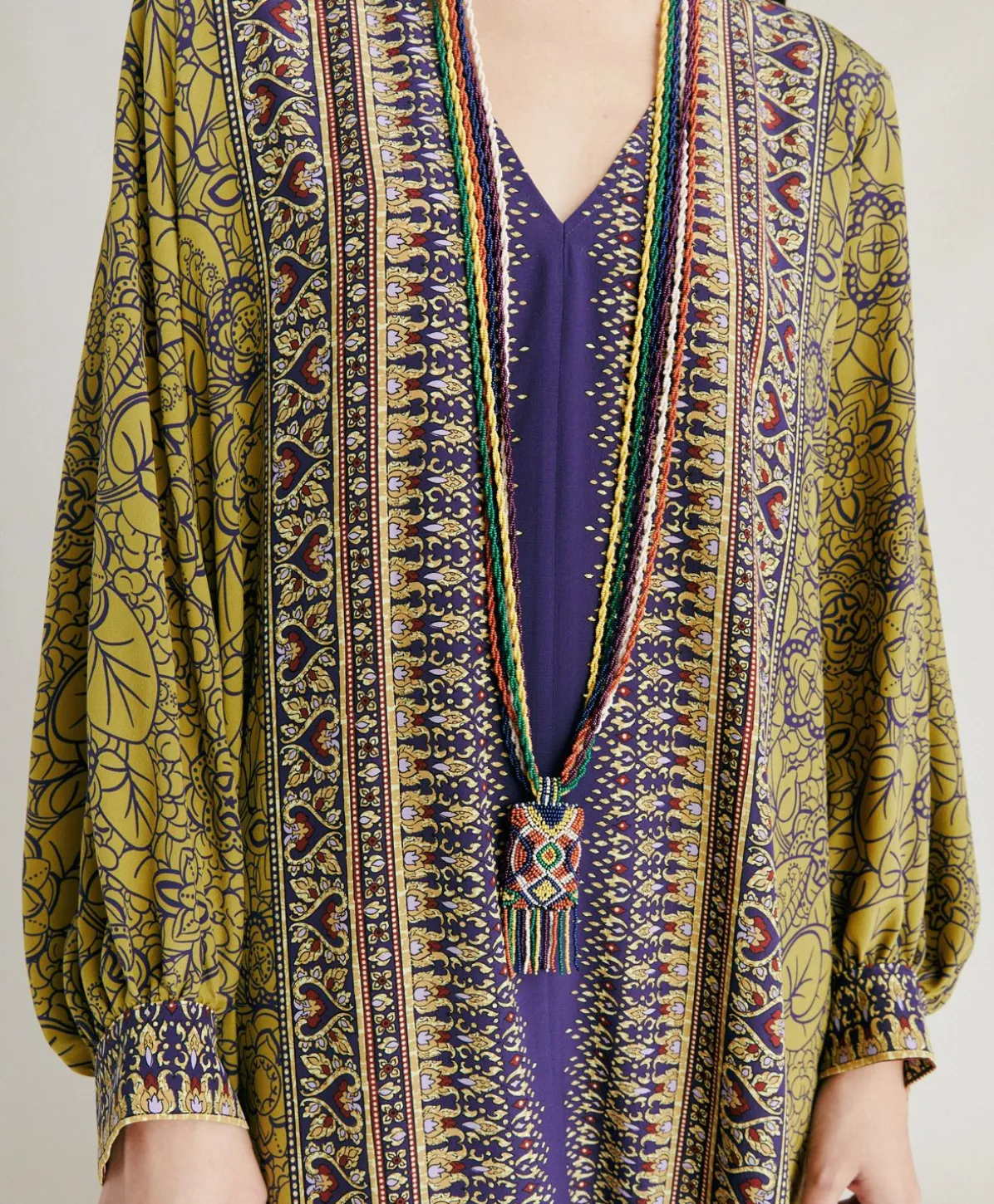 Robe Adelma Crepe De Chine - Bleu Multicolore