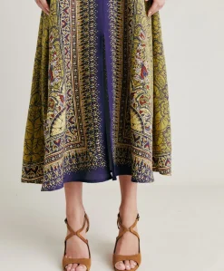 Robe Adelma Crepe De Chine - Bleu Multicolore