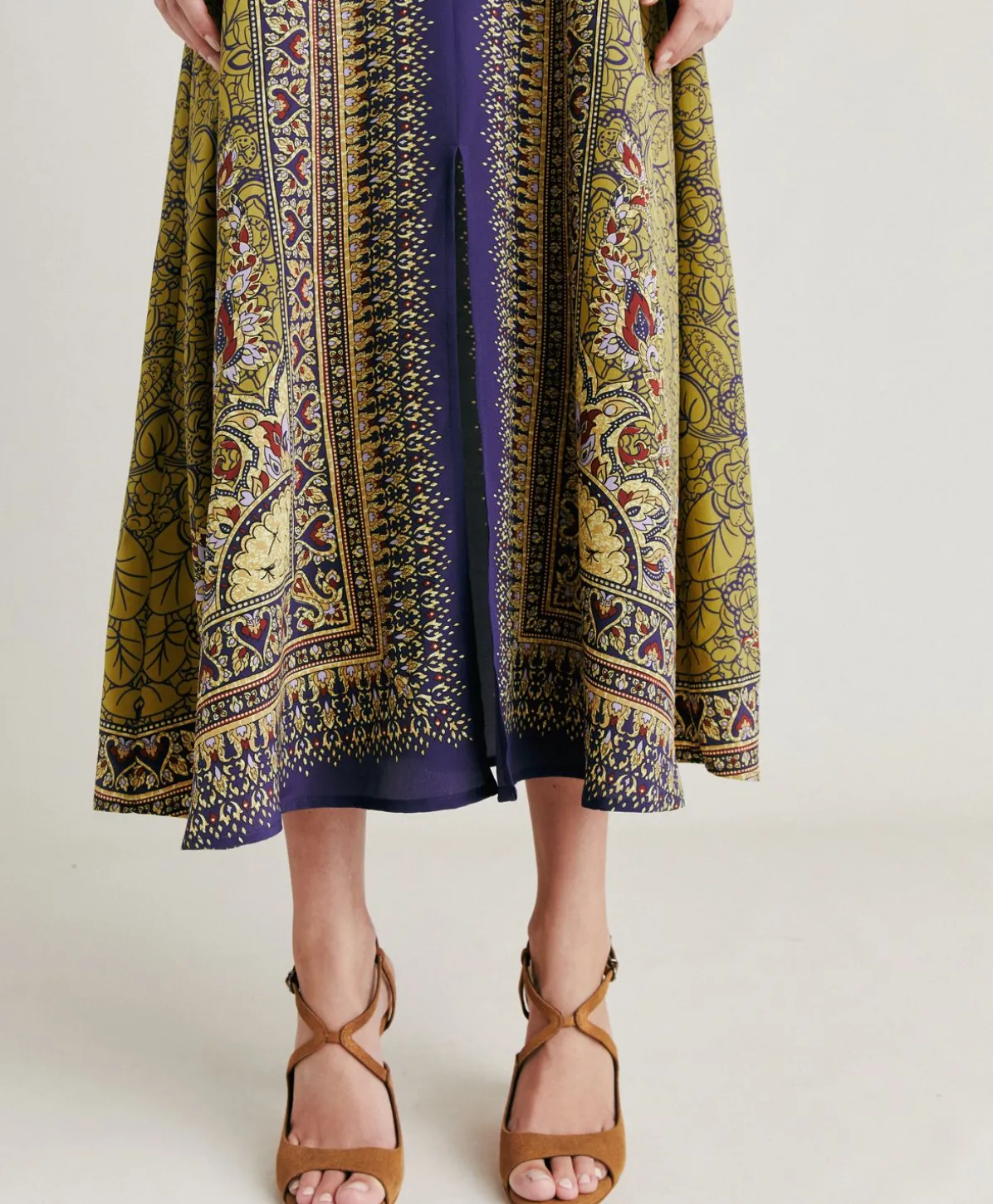 Robe Adelma Crepe De Chine - Bleu Multicolore