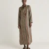Robe Aligusta En Serge De Soie - Noir Multicolore