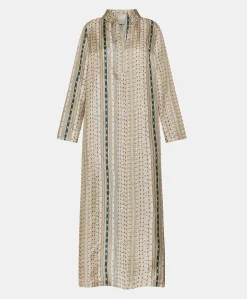 Robe Aligusta En Serge De Soie - Sable Multicolore