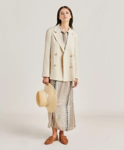 Robe Aligusta En Serge De Soie - Sable Multicolore
