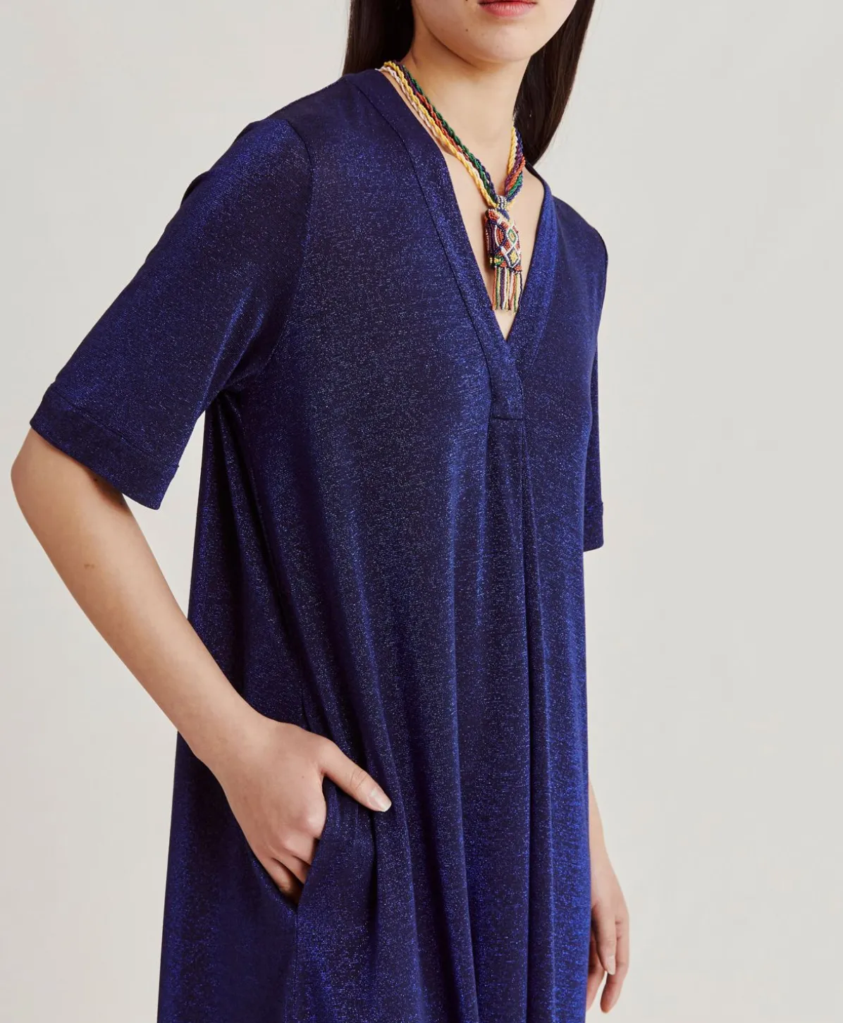 Robe Altamura En Jersey Lurex - Bluette
