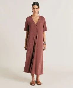 Robe Altamura En Jersey Lurex - Terre Cuite