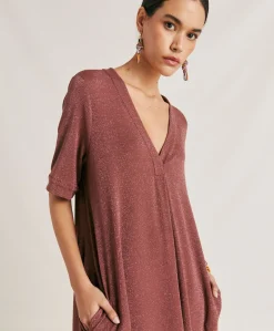 Robe Altamura En Jersey Lurex - Terre Cuite