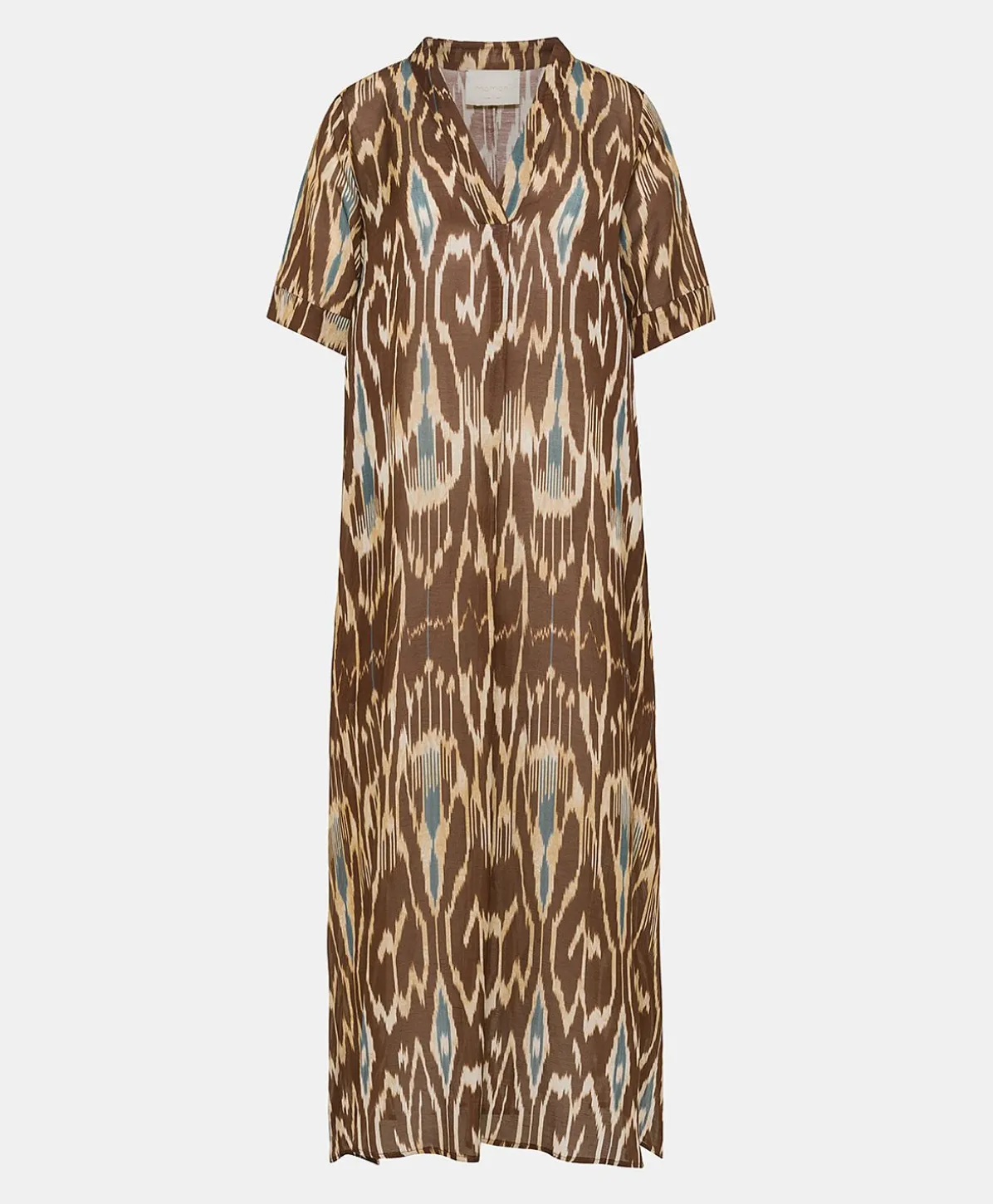 Robe Altamura En Lin Viscose - Cacao Multicolore