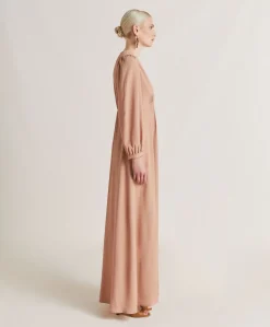 Robe Artemisia En Acetate De Soie Unie - Nude