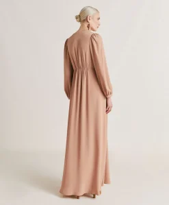 Robe Artemisia En Acetate De Soie Unie - Nude