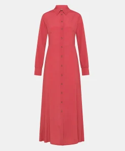 Robe Bethany En Acetate De Soie Uni - Amarante