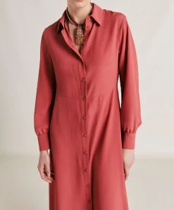 Robe Bethany En Acetate De Soie Uni - Amarante