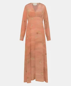 Robe Cala Junco En Crepe De Chine - Rose Multicolore