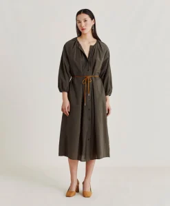Robe Caldes Avec Voile De Coton - Armee