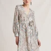 Robe California En Haboutai De Soie - Creme/Poussiereux